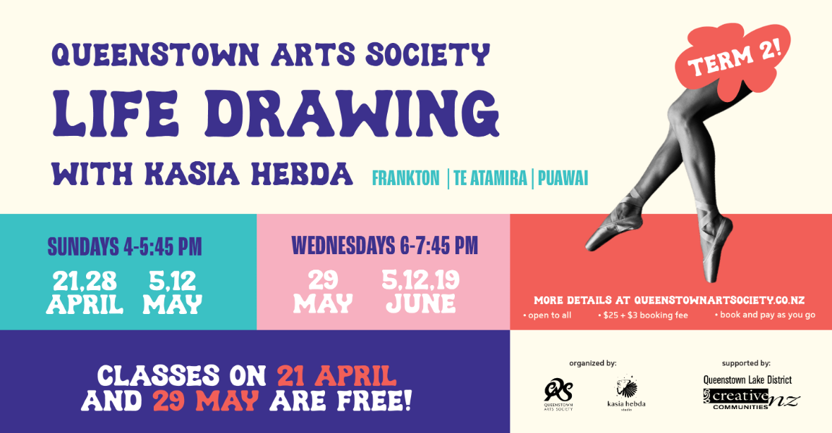 Free Queenstown Arts Society Life Drawing with Kasia Hebda - 29 May